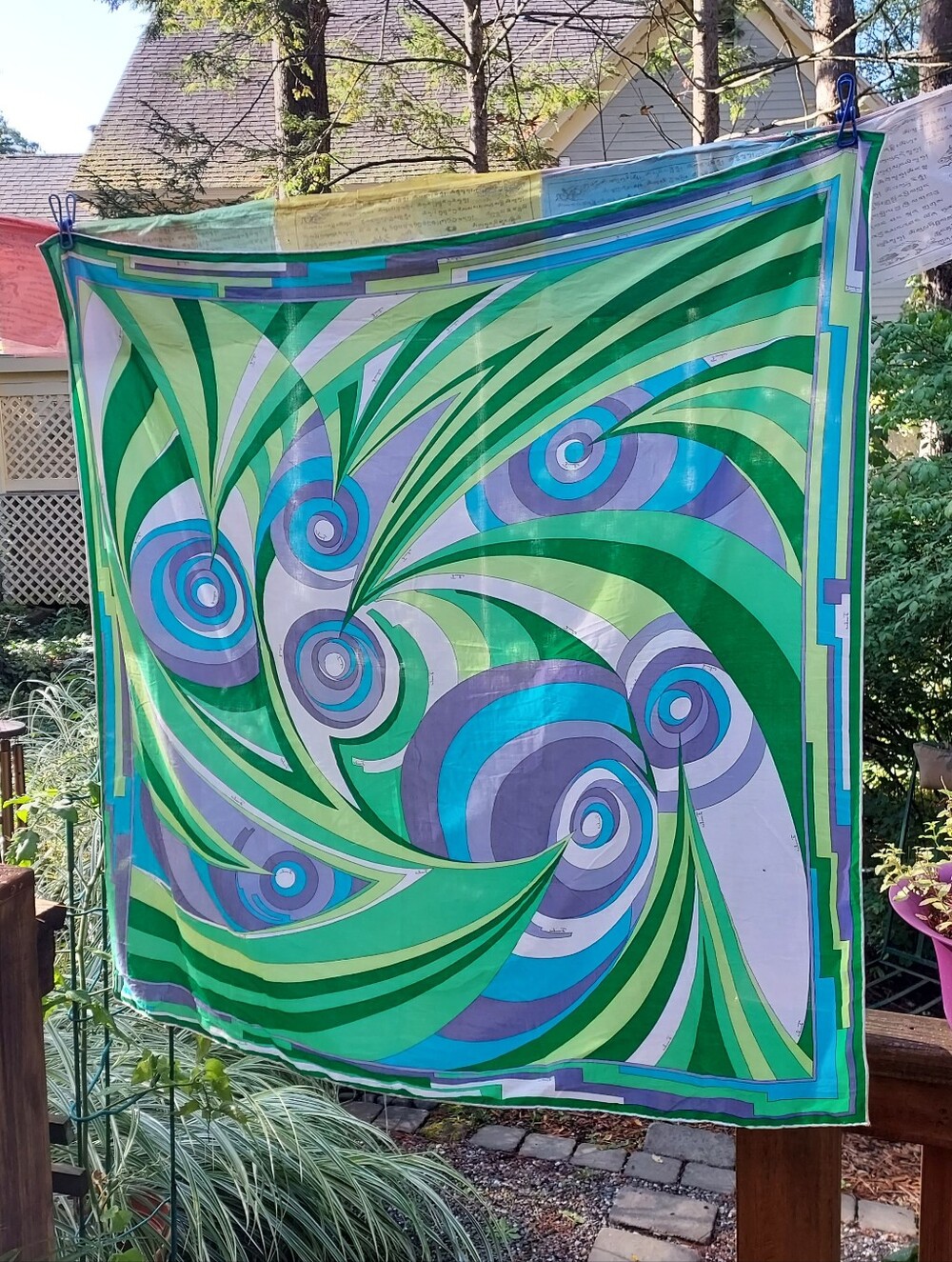 Vintage Emilio Square Scarf Or Shawlette